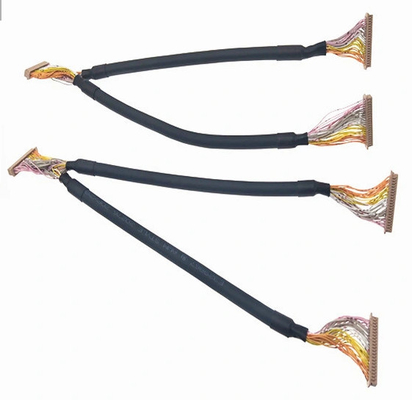 40p LVDS वायर हार्नेस 50mm 30awg कार ट्रेलर सिंगल डबल शील्ड केबल