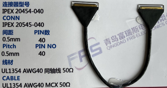 330mm Awg40 LVDS कनेक्टर 40 पिन 0.5mm इलेक्ट्रिक केबल असेंबली